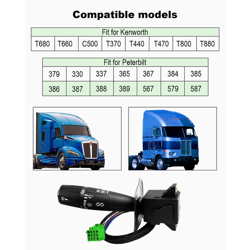 Turn Signal Switch with 8 Wire Fit for Kenworth and