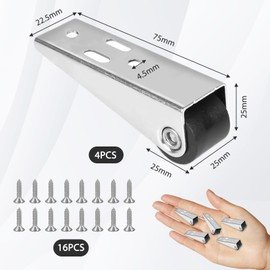 Furniture Castors Small 4 Pieces Small Castors for Furniture Fixed Castors Small Fix Mini Wheels for Furniture Side Mounted Castors Quiet Castors with 16 Screws for Transport Boards Desks Cabinets