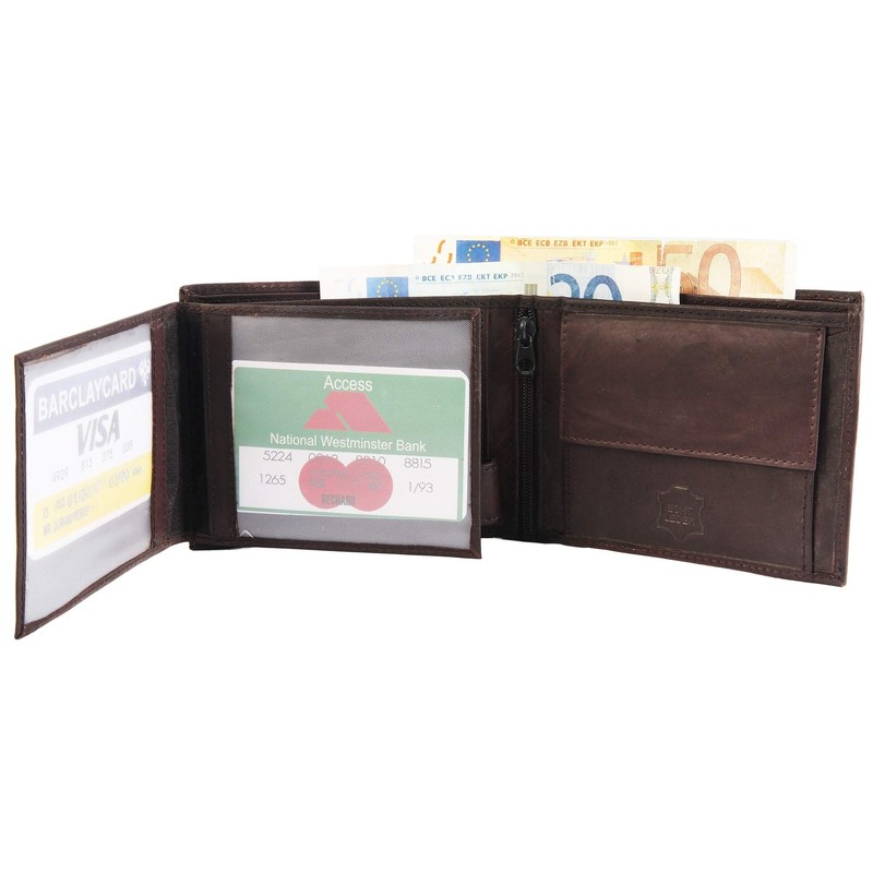 Excellanc 3000124 Men's Wallet Real Leather Landscape Format 9 x