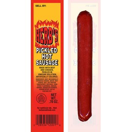 Herb’s Pickled Hot Sausages 0.7oz Individually Wrapped - 24-ct Pickled Hot Sausages Per Cup