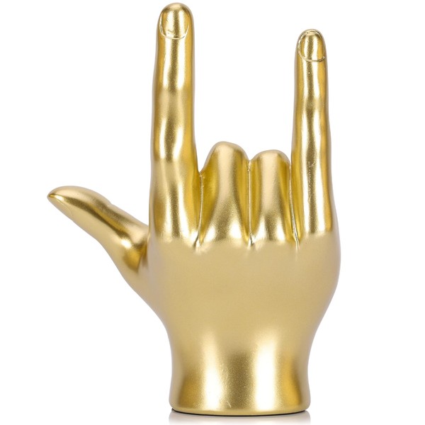 LCCCK Gold Hand Gesture Statue, Funky Home Decor Accent Finger