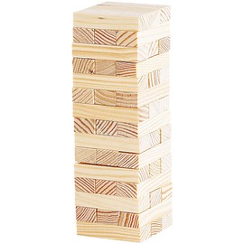 Playtastic Wooden tower game: Wobble Tower Skill Game with 48 Wooden Tiles (Wooden Game)