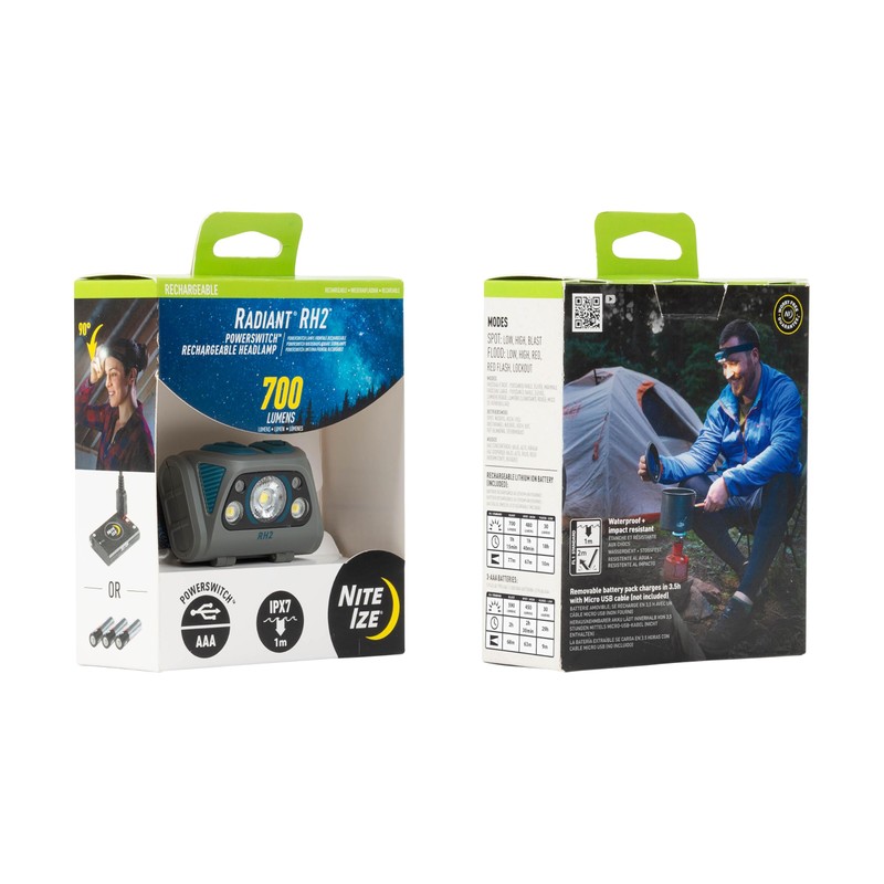 Nite Ize Radiant RH2 PowerSwitch Rechargeable Headlamp - Headlamp for