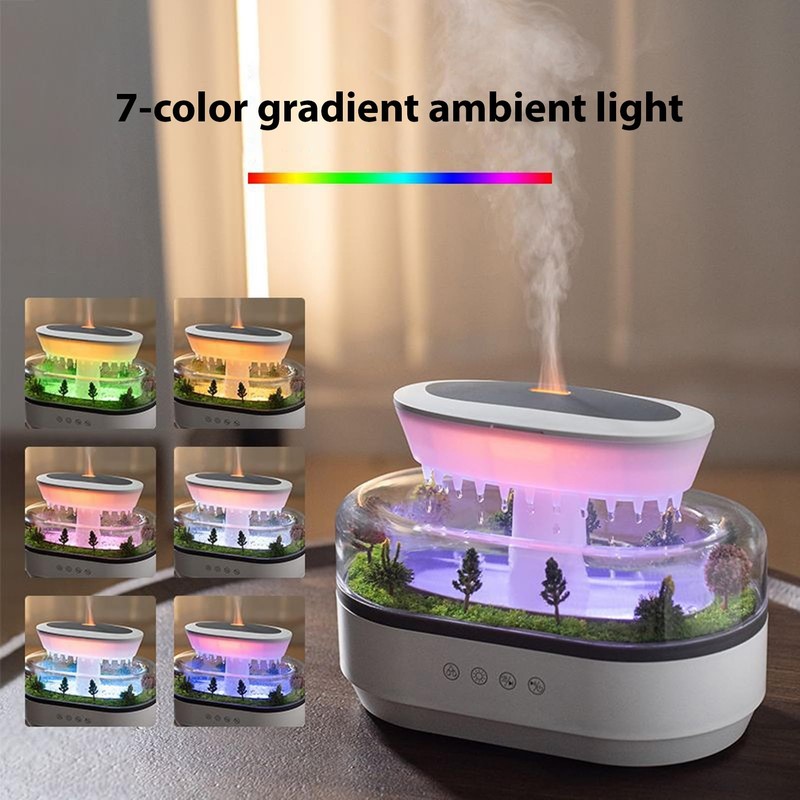 Irishom Raindrop Humidifier Machine LED Lights Drip Music Bedroom (US