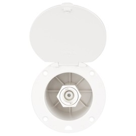 Dura Faucet DF-SA184-WT Outdoor Exterior Utility Spray Dock Port with Quick Connect Hookup (White)