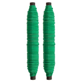 2 Pieces Flower Wrapping Wire Set, Binding Wire, Craft Wire, Flower Wire Wrapped on Rod, Thickness 0.65 mm, 2 x 40 m (Green)