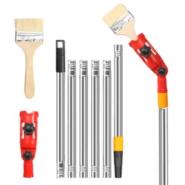 Multi-Angle Paint Brush Extender Set: 1.7m Stainless Extendable Paint Roller Holder with Extension Pole Attachments Versatile Paint Brush Tool for Rollers Scrapers and Ceiling Corner Painting