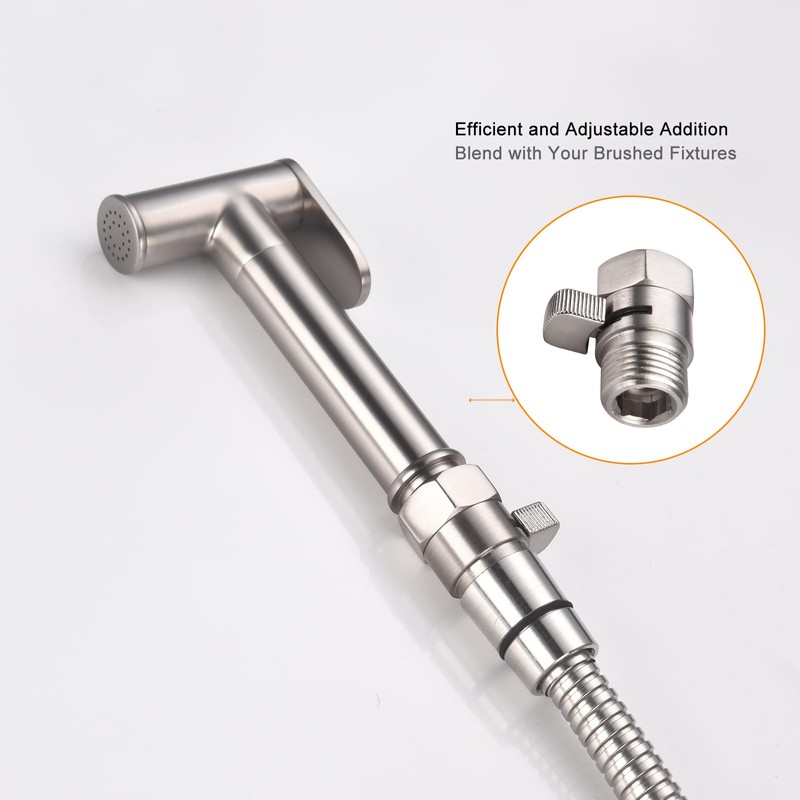 ChuangTim Brushed Nickel Water Flow Control Valve, 1/2" Shower Head