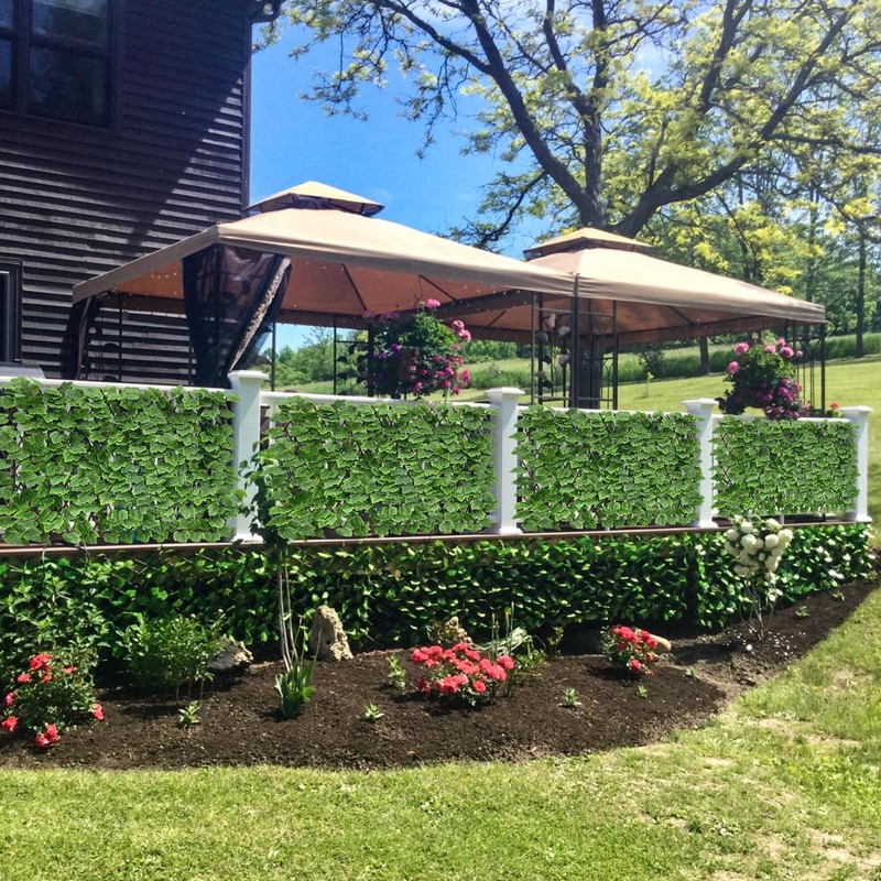 Expandable Faux Ivy Fence Privacy Screen Stretchable Artificial Hedge Single