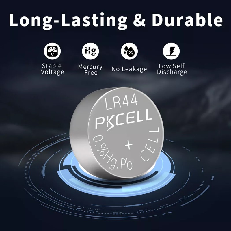 PKCELL LR44 Button Cell 1.5V Batteries AG13 A76 357 Watch