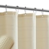 TURKIO Cream Shower Curtain Waffle Weave Shower Curtain Neutral Striped