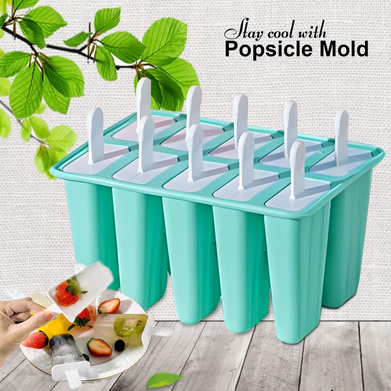 Silicone Popsicle Molds 10 Pcs Ice Pop Maker Molds with