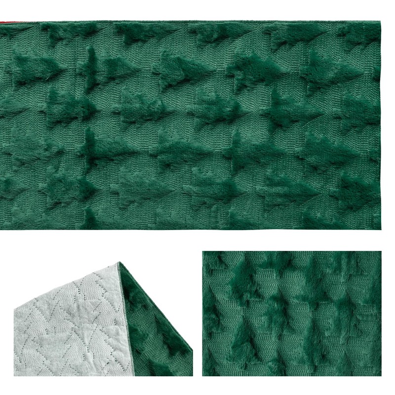 Artoid Mode Christmas Trees Green Soft Plush Faux Fur Jacquard