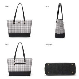 Women Fashion Synthetic Leather Handbags Tote Bag Shoulder Bag Top Handle Satchel Purse Set 4pcs