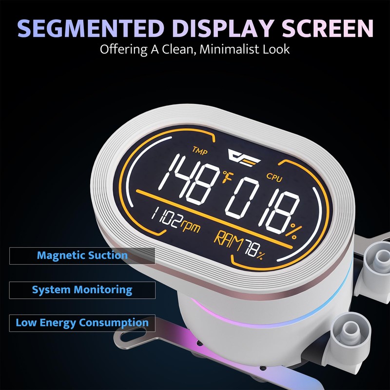 darkFlash DH360D V1.2 All-in-one Liquid CPU Cooler with Display, CPU