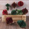 12 Pcs Red and Green Christmas Paper Honeycomb Ornaments for