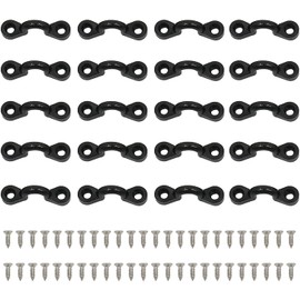 Amarine Made 20 Pack Kayak Nylon Bungee Tie Down Eyelets with Stainless Steel Screws Kayak Pad Eyes Deck Loops Accessories for Kayaks Canoes and Boats