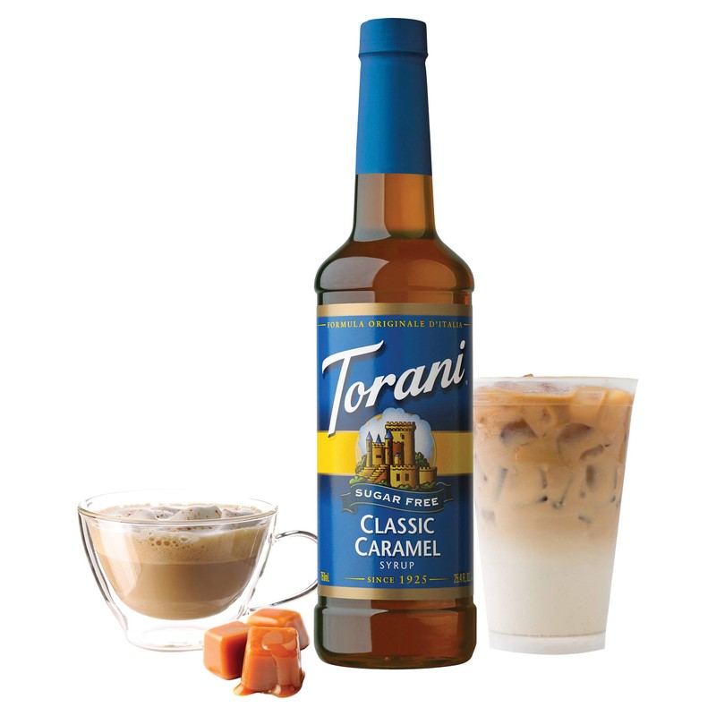 Torani Sugar Free Syrup, Classic Caramel, 25.4 Oz, Pack of