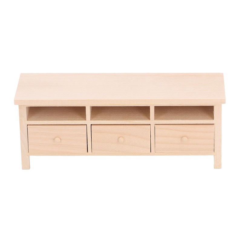 Miniature TV Cabinet Simulation Drawers Design Decorative Wooden Furniture Model