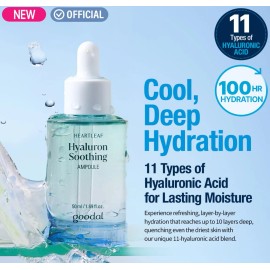 GOODAL Heartleaf Hyaluron Soothing Ampoule - 50ml - K Beauty - NEW