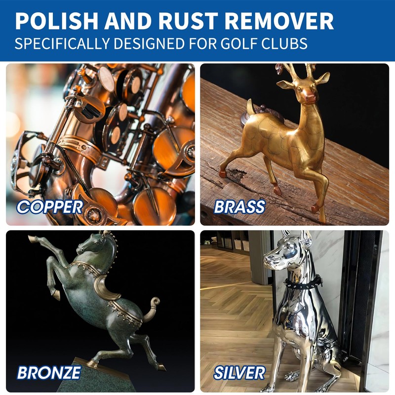 QONS Brass Polish Copper Cream Cleaner Kit - Instant Polishing