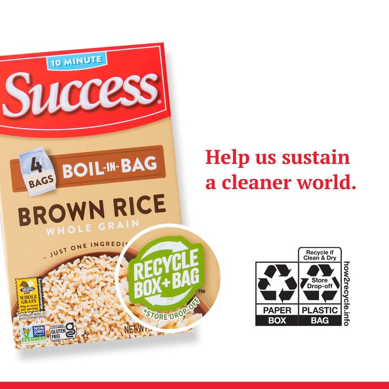 Success Boil-in-Bag Rice, Brown Rice, Quick and Easy Rice Meals,