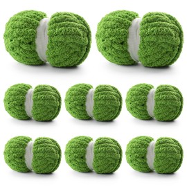 8 Pack Chunky Yarn for Hand Knitting - Chenille Yarn for Crocheting - 224 Yds Chunky Blanket Yarn Jumbo, Thick Fluffy for Knitting Blankets, Super Bulky Yarn 61.6 Oz (Autumn Fragrance Green)