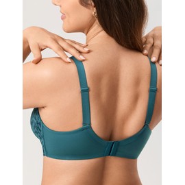 MOMANDA Women's Pumping Bra Hands Free Lace Nursing Bras for Maternity Breast Breastfeeding Cute Support Spruce Green 34C