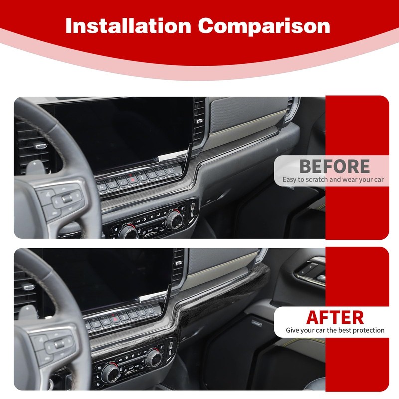 PDKLIN for Silverado Center Console Dashboard Panel Trim Cover for