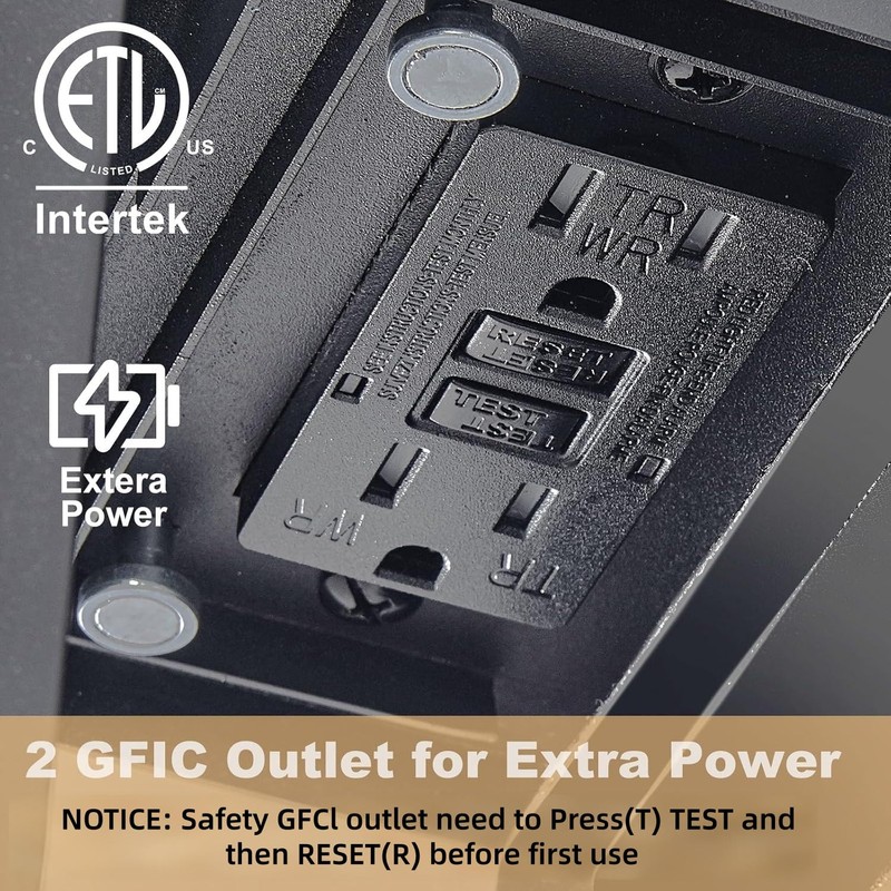 Porch Light with GFCI Outlet with Remote, Dusk to Dawn