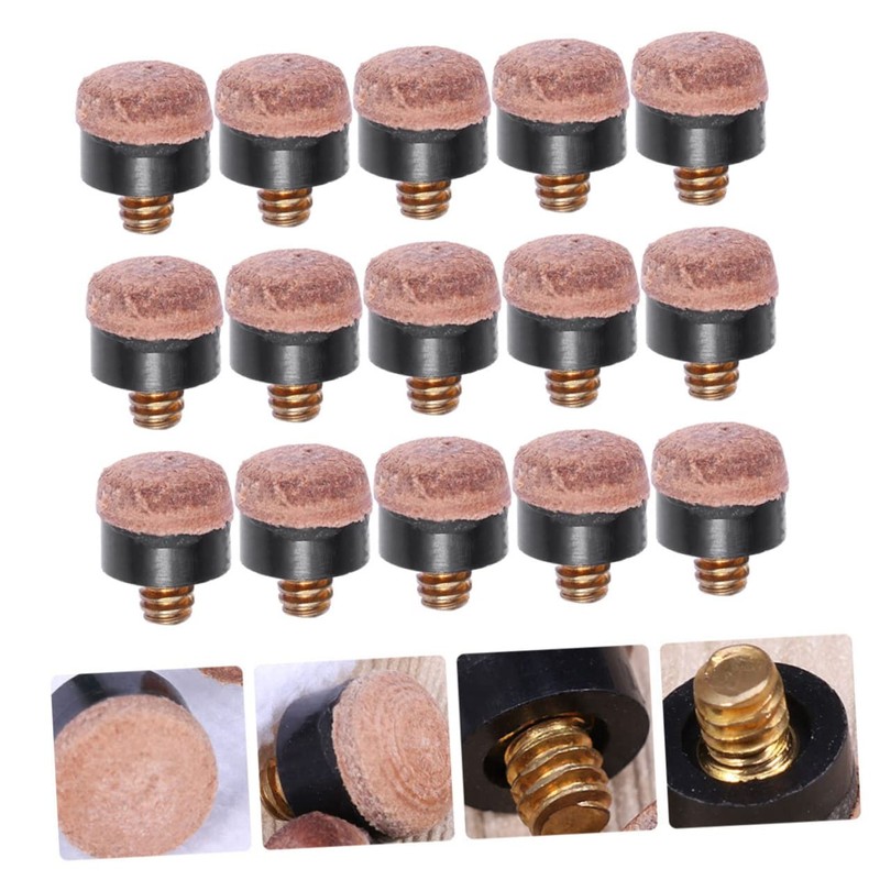 WOONEKY 30 Pcs Screw Cue Tips Replacement for Billiard Cues