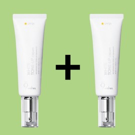 Nine Wishes Vegan White Tone-Up Cream 50ml+50ml Pigment-free UV protection / 나인위시스 비건 화이트 톤업 크림 50ml+50ml 무색소 자외선 차단
