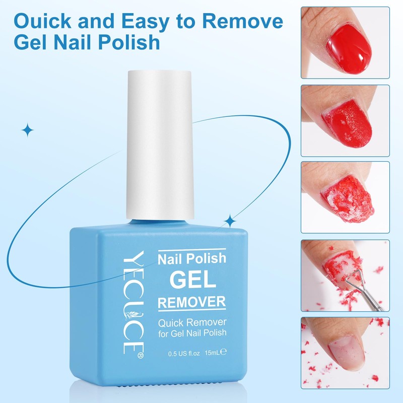 Gel Polish Remover, (3pcs) Gel Nail Polish Remover, No Need