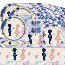 Party Tableware for Boys and Girls, Gender Specific Party Tableware with Plates, Cups, Napkins and Tablecloths for a Birthday Party for 20 Kids