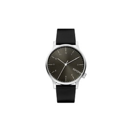 KOMONO Winston Regal Black Men's Japanese Quartz Analogue Watch with Leather Strap