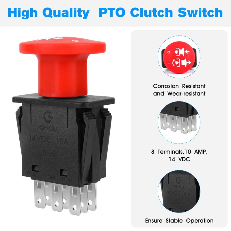 Mower PTO Switch for Delta 6204 6201 Series 8 Terminals 10 AMP PTO