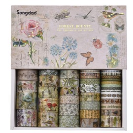 36 Rolls Washi Tape Sets Scrapbooking & Stamping Supplies Decorative Tape Multi-Patter Craft Tap for DIY Bullet Journal Craft Gift Wrapping Scrapbooking (36-piece set)