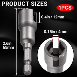 JYvivid 1 Pcs Power Wing Nut Driver, Magnetic Nut Driver Set for Impact Drill, Wing Nut Socket, 1/4 Wing Nut Driver Bits, Impact Nut Driver Set for Panel Nuts Screws Bolt