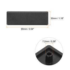 MECCANIXITY 10Pcs Standard Plastic Rectangle Aluminum Extrusion End Cap Black Hole Dia 7.2mm 90x30mm for Trolley, Fish Tank Rack, Storage Rack