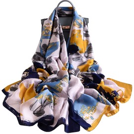 MAIRY Warm Scarf 18th Birthday Gifts for Girls Floral Print Chiffon Scarf Lightweight Scarves Ladies Floral Chiffon Scarfs Women for Spring Autumn Summer Winter S180077