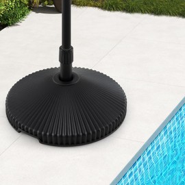 Tangkula Umbrella Base, Shell Shaped Patio Umbrella Base w/Refillable Reservoir for Water & Sand, 3 Coupler Sizes for 6FT/ 7.5FT/10FT Market Umbrella, Umbrella Pole Holder (22" x 22" x 13")