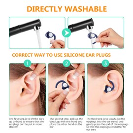 anforee Earplugs for Sleep, 2 Pairs Noise Cancelling Ear Plugs, Reusable and Washable Earplugs Sound Blocking, Hearing Protection for Work, Travel, Concert, Swimming, Sleep Snoring