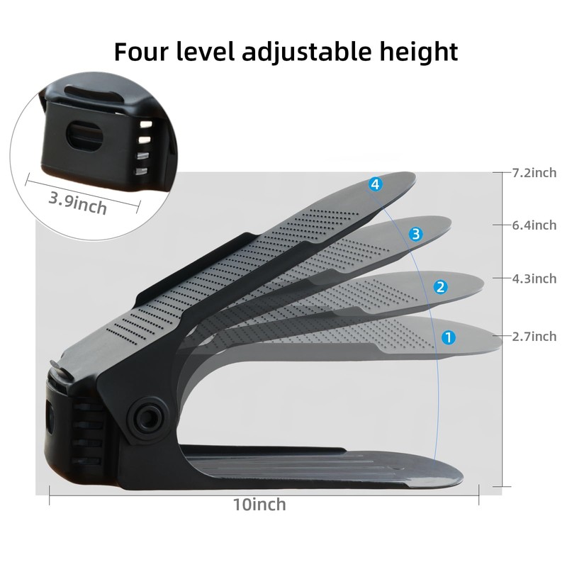 Yashong Shoe Slots Organizer, 12PCS Adjustable Double Layer Stack Shoe