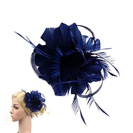 OSALADI Clips Laterales De Plumas Elegante Pinza Para El Pelo De Mujer Tocado De Pluma Accesorio Para Bodas Fiestas Y Cumpleaños 5.51X5.51X3.14In