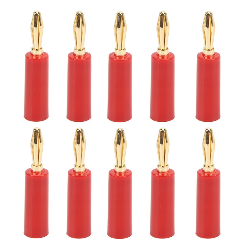 10PCS Banana Plugs 4mm Audio Jack Connector Solderless Six Blade