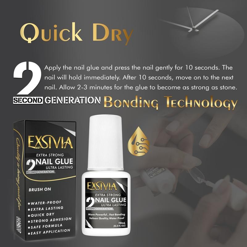 2nd Generation Super Strong Nail Glue - Salon Quality, Extra