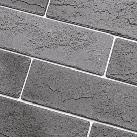 TORURAL 100 Vintage Grey Faux Brick Wall Tiles, 3D Thin Brick Veneers for Bedroom, Bathroom, Kitchen, Fireplace and Fence Wall Panels (14.2 sq ft)