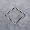 SISEHO Brushed Nickel Shower Drain 4 Inch Square for Bathroom