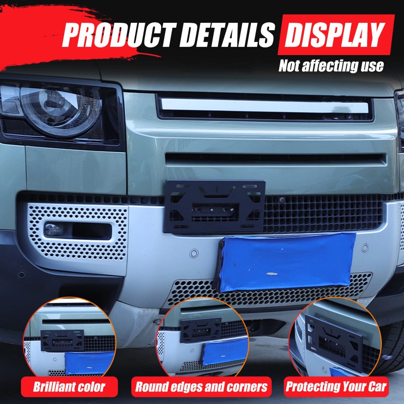 dreamcar2022 Aluminum Bumper Tow Hook License Plate Mount Bracket For