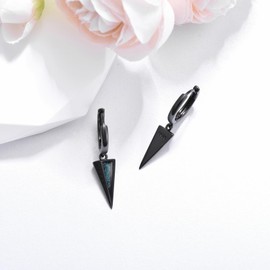 Feather / Sword / Lace / Cross Drop Earrings for Men Women 925 Sterling Silver Punk Earring with Turquoise Gothic Jewellery Birthday Gift, small, Sterling Silver Sterling silver Turquoise1, Turquoise